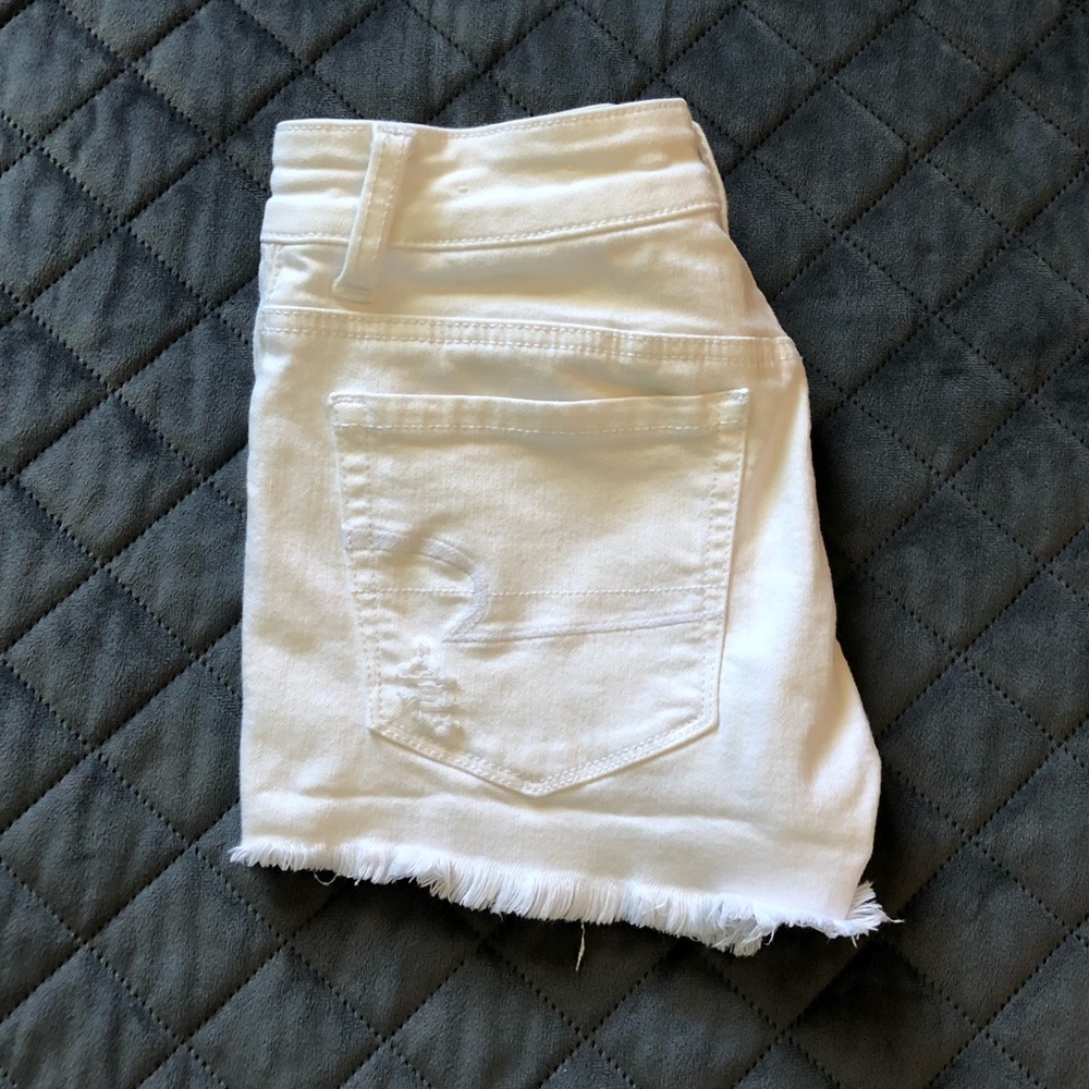 AEO High Rise White Shorts